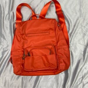 Carpisa Backpack Orange Bag Multi Zipper Pockets Zipper Adjustable Straps